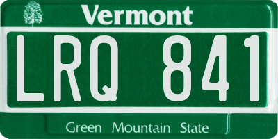 VT license plate LRQ841