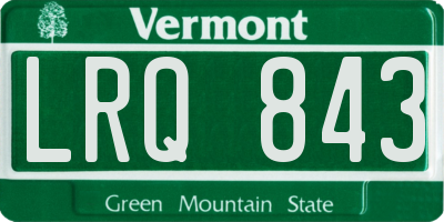 VT license plate LRQ843