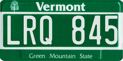 VT license plate LRQ845