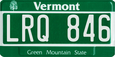 VT license plate LRQ846