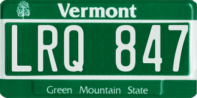 VT license plate LRQ847