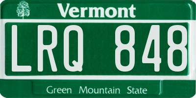 VT license plate LRQ848