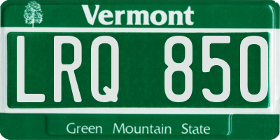 VT license plate LRQ850