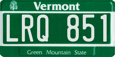 VT license plate LRQ851