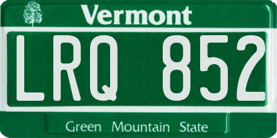 VT license plate LRQ852
