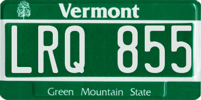 VT license plate LRQ855