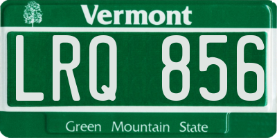 VT license plate LRQ856