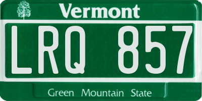 VT license plate LRQ857