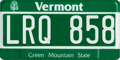 VT license plate LRQ858