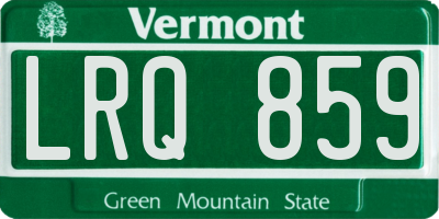 VT license plate LRQ859