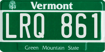 VT license plate LRQ861