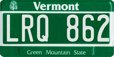 VT license plate LRQ862