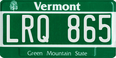 VT license plate LRQ865