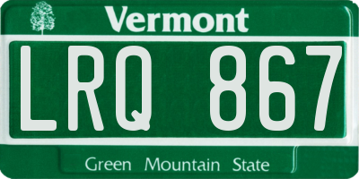 VT license plate LRQ867