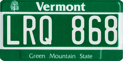 VT license plate LRQ868