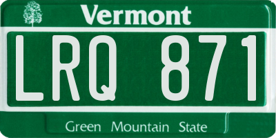 VT license plate LRQ871