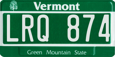 VT license plate LRQ874