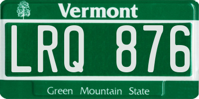 VT license plate LRQ876