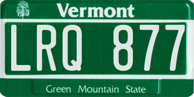 VT license plate LRQ877
