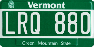VT license plate LRQ880