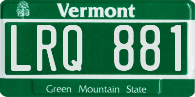 VT license plate LRQ881