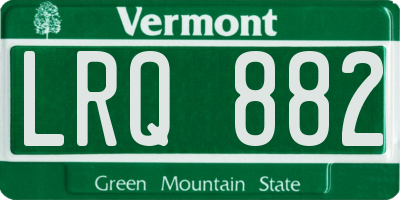 VT license plate LRQ882