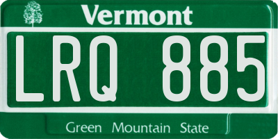 VT license plate LRQ885