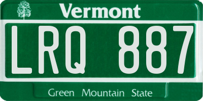 VT license plate LRQ887