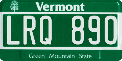 VT license plate LRQ890