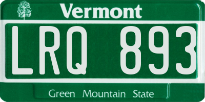VT license plate LRQ893