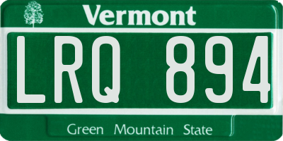 VT license plate LRQ894