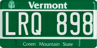 VT license plate LRQ898
