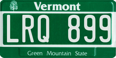 VT license plate LRQ899