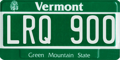 VT license plate LRQ900