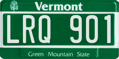 VT license plate LRQ901