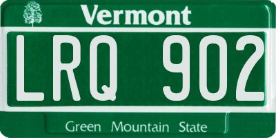VT license plate LRQ902