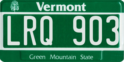 VT license plate LRQ903