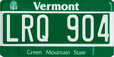 VT license plate LRQ904