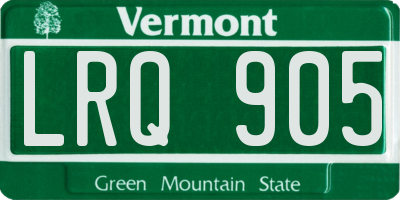 VT license plate LRQ905