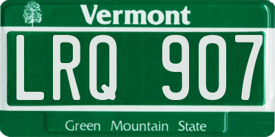 VT license plate LRQ907