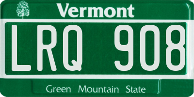 VT license plate LRQ908