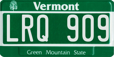 VT license plate LRQ909