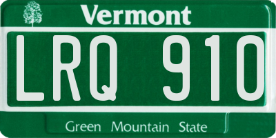 VT license plate LRQ910