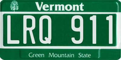VT license plate LRQ911