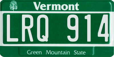 VT license plate LRQ914