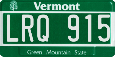 VT license plate LRQ915