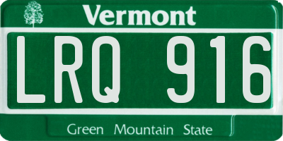 VT license plate LRQ916