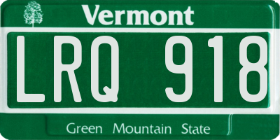 VT license plate LRQ918