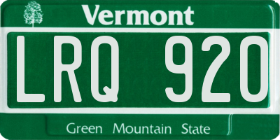 VT license plate LRQ920