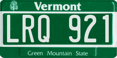 VT license plate LRQ921